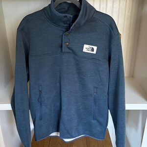 The North Face Navy Sherpa Partol 1/4 Snap Up Pullover with Logo